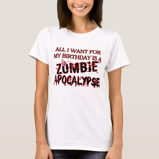 Birthday Zombie Apocalypse T-shirt (Voorkant)