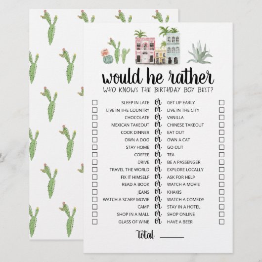 Birthday Zou hij het meest bewerkbare spel (Voorkant / Achterkant)