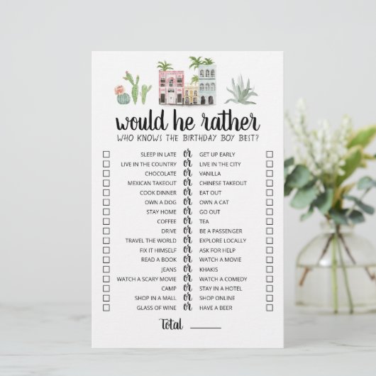 Birthday Zou hij het meest bewerkbare spel (Staand voorkant)