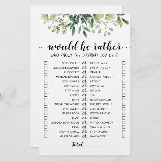 Birthday Zou hij het meest bewerkbare spel (Voorkant / Achterkant)