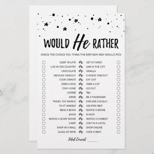 Birthday Zou hij het meest bewerkbare spel (Voorkant / Achterkant)