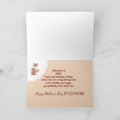 Birthday Zuster Humor Fun Foxy Mama Fun Fox Cubs Kaart (Binnen)