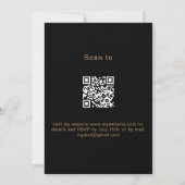 Birthday zwart goud glitter QR code RSVP Kaart (Achterkant)