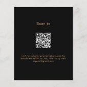 Birthday zwart goud QR code RSVP budget Uitnodigin Flyer (Achterkant)