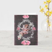 Birthday - zwart karton - Notecard Kaart (Gele Bloem)