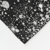Birthday zwarte aangepaste foto zilverglitter fleece deken (Hoek)