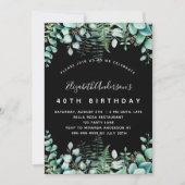 Birthday zwarte eucalyptusbos kaart (Voorkant)