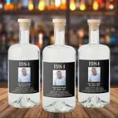 Birthday zwarte foto leuke feiten biojaar geboorte likeurfles etiket