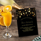 Birthday zwarte gouden sterren elegant kaart