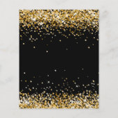 Birthday zwarte goudglitter budgettaire uitnodigin flyer (Achterkant)