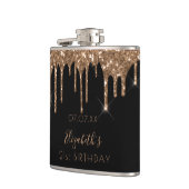Birthday zwarte goudglitter drift naam heupfles (Links)