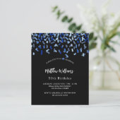 Birthday zwarte marineblauwe uitnodiging voor de b (Staand voorkant)