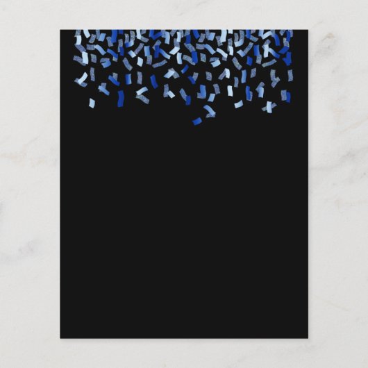 Birthday zwarte marineblauwe uitnodiging voor de b (Achterkant)