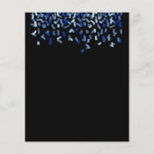 Birthday zwarte marineblauwe uitnodiging voor de b flyer (Achterkant)