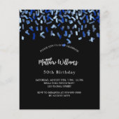 Birthday zwarte marineblauwe uitnodiging voor de b flyer (Voorkant)