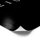 Birthday zwarte rode glitter druppelt ballonnaam perfect poster (Hoek)