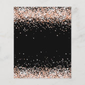 Birthday zwarte roos goud glitter budget uitnodigi flyer (Achterkant)