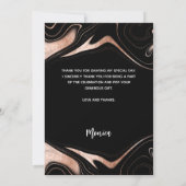 Birthday zwarte roos goudfoto bedankt! kaart (Achterkant)