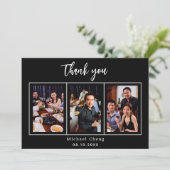 Birthday zwarte witte foto bedankt! kaart (Staand voorkant)