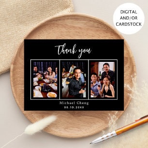 Birthday zwarte witte foto bedankt! kaart