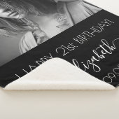 Birthday zwarte witte foto modern sherpa deken (3/4)