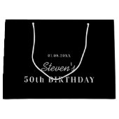 Birthday zwarte witte monogram moderne minimalisti groot cadeauzakje (Voorkant)