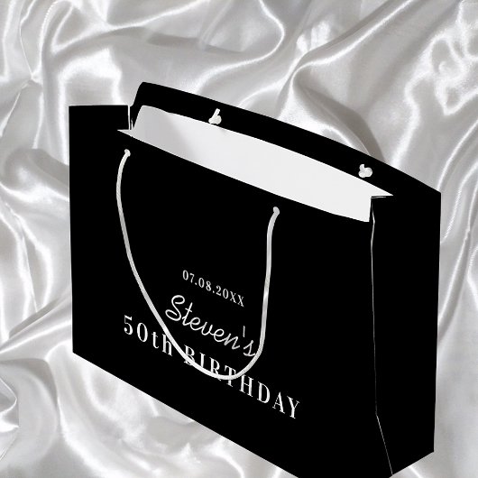 Birthday zwarte witte monogram moderne minimalisti groot cadeauzakje