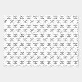 Birthday zwarte witte naammanuscriptminimalisator inpakpapier vel (Voorkant 2)