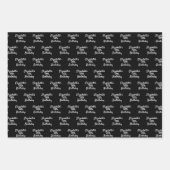 Birthday zwarte witte naammanuscriptminimalisator inpakpapier vel (Voorkant)