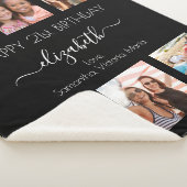 Birthday zwarte witte vrienden foto collage sherpa deken (3/4)