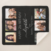 Birthday zwarte witte vrienden foto collage sherpa deken (Voorkant (horizontaal))