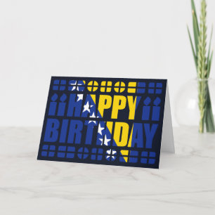 Birthdaykaart van Bosnië-Herzegovina Kaart
