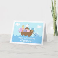 Birthdaykaart van de Noah-kinderark