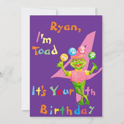 BirthdayPersonalizedGreetingcardfora four yearold. Bedankkaart (Voorkant)