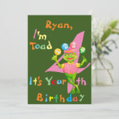 BirthdayPersonalizedGreetingkaart voor vier jaar. Bedankkaart (Staand voorkant)