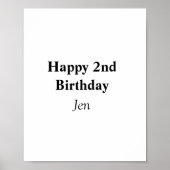 birthdays add your name text image editable invita poster (Voorkant)
