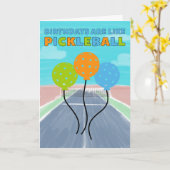 Birthdays Are Like Pickleball Funny Kaart (Gele Bloem)