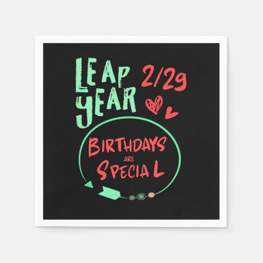 Birthdays Are Special Leap Year February 29 Gift Servet (Voorkant)