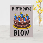 BIRTHDAYS BLOW BIRTHDAY CARDS FUNNY KAART (Gele Bloem)