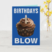 BIRTHDAYS BLOW FUNNY BIRTHDAY-KAARTEN KAART (Gele Bloem)