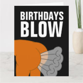 BIRTHDAYS BLOW FUNNY FART BIRTHDAY CARDS KAART (Voorkant)