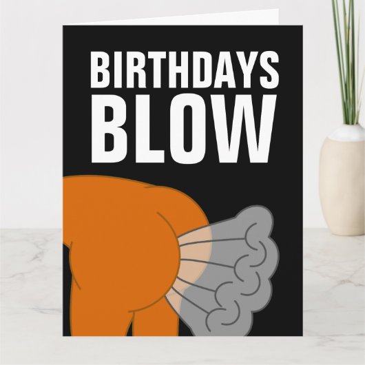 BIRTHDAYS BLOW FUNNY FART BIRTHDAY CARDS KAART (Voorkant)