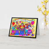 Birthdays Bright and Furry Kaart (Gele Bloem)