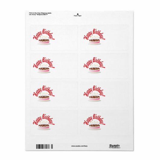 Birthday's cake etiket (Full Sheet)