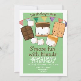 Birthdays is leuker voor vrienden marshmallow kaart