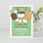 Birthdays is leuker voor vrienden marshmallow kaart (Staand voorkant)