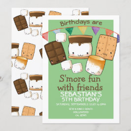 Birthdays is leuker voor vrienden marshmallow kaart