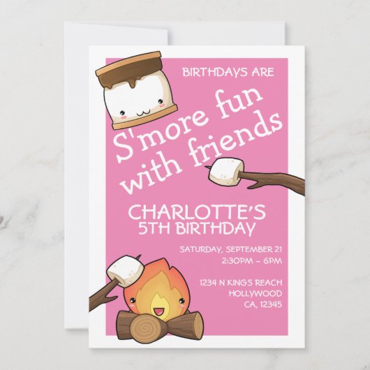 Birthdays is leuker voor vrienden marshmallow kaart (Voorkant)