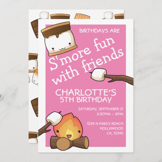 Birthdays is leuker voor vrienden marshmallow kaart (Voorkant / Achterkant)