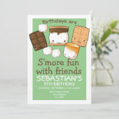 Birthdays is leuker voor vrienden marshmallow kaart (Staand voorkant)